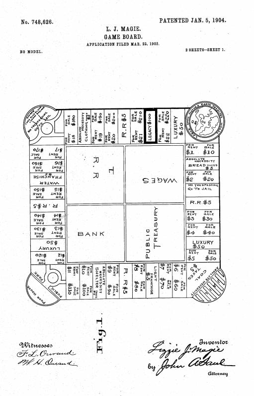 Il tabellone originale del Monopoly