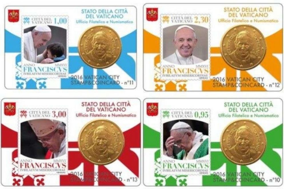 Le coin card e stamp del 2016 con nometa e francobolli