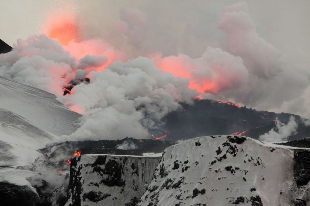 Fenomeni vulcani nel Fimmvörðuháls, in Islanda (WikiCommons)