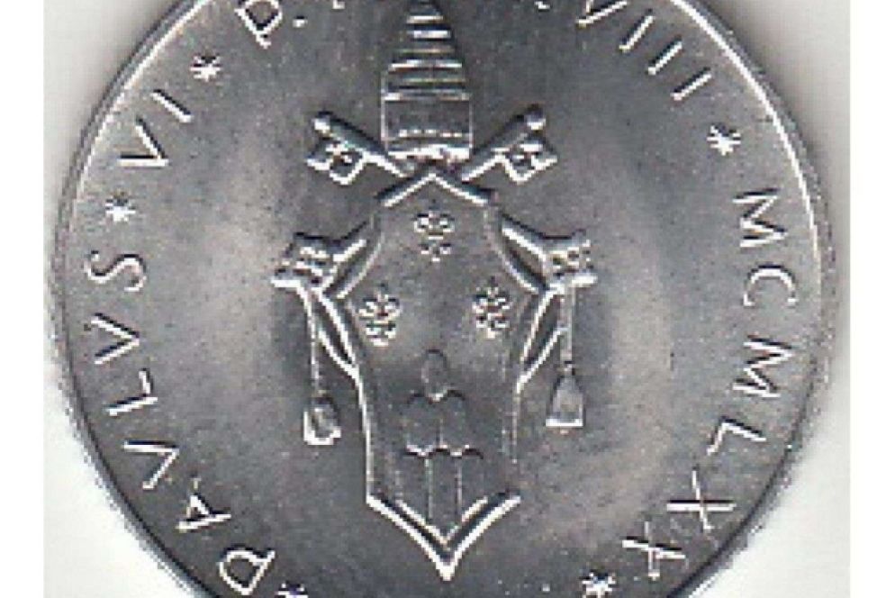 Lo stemma di Paolo VI sulle lire vaticane coniate a partire dal 1970