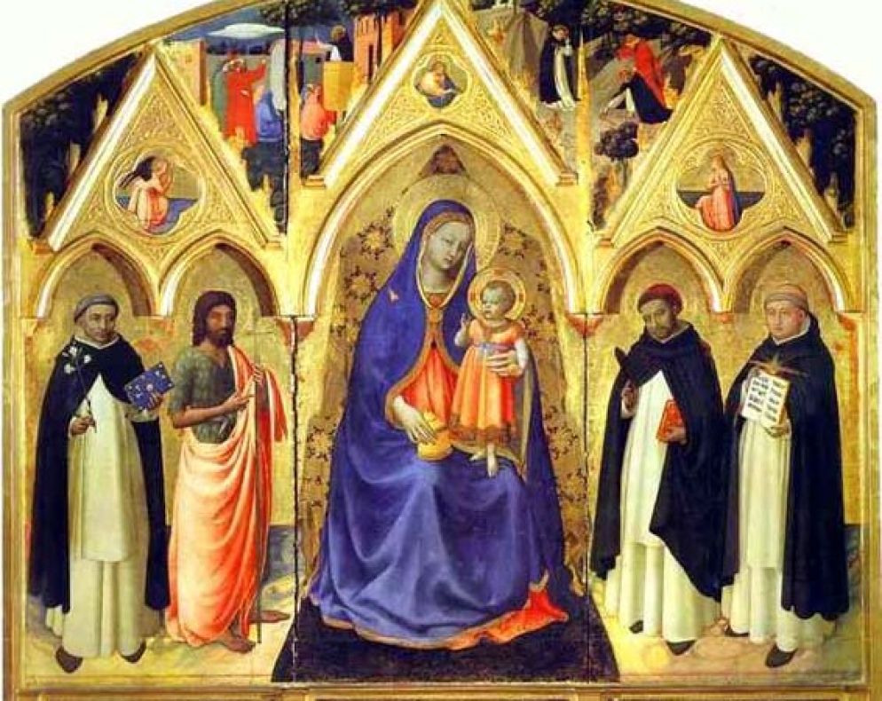Un trittico che immortala l'apostolato dei frati predicatori con al centro la Vergine