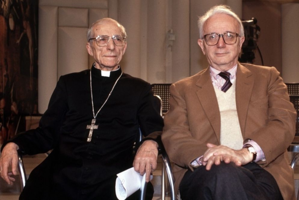 Enzo Biagi con il cardinale Ersilio Tonini