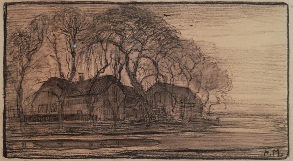 Piet Mondrian, “Stazione a Duivendrecht” (disegno, 1905 c.)
