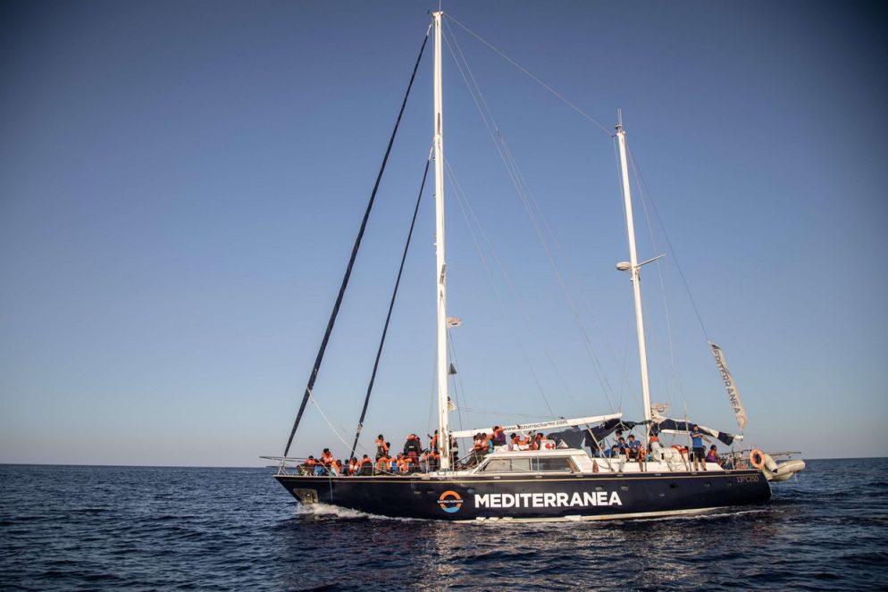 Il veliero Alex & co. di Mediterranea, lungo 18 metri (foto Valerio Nicolosi)