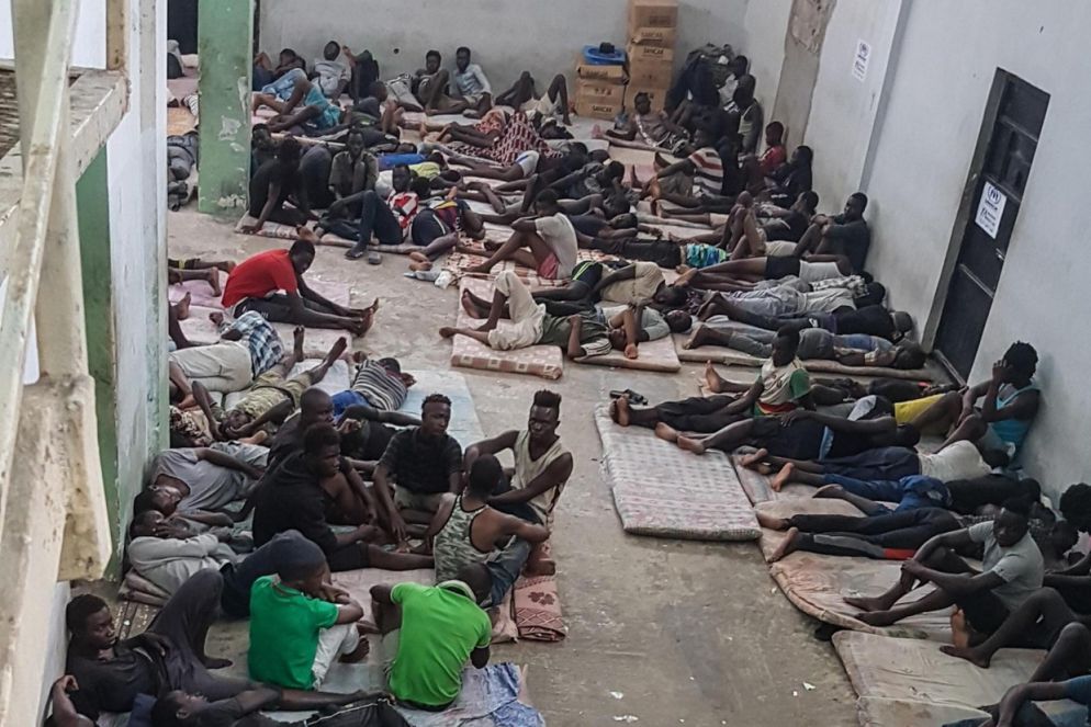 LIBIA, ZAWIYA, CENTRO DETENZIONE PROFUGHI, IMMIGRATI CLANDESTINI - ANSA/ZUHAIR ABUSREWIL