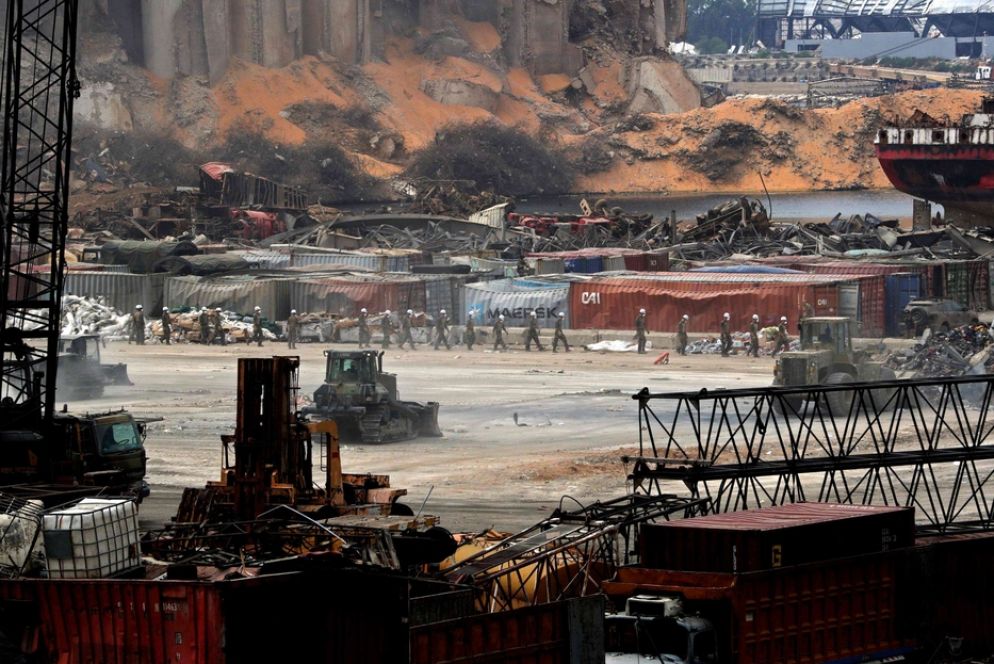 La distruzione al porto di Beirut - Ansa