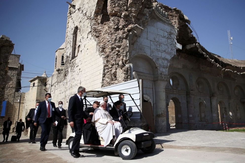 Il Papa nella città antica di Mosul - Reuters