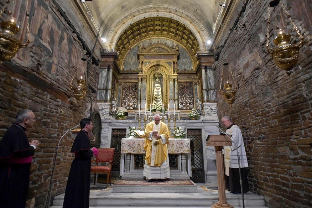Papa Francesco a Loreto nel 2019. - Ansa