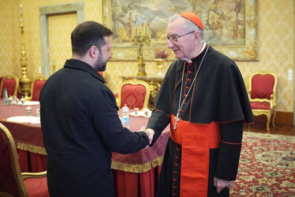 L'incontro fra il presidente Zelensky e il cardinale Parolin a Roma - Presidenza ucraina