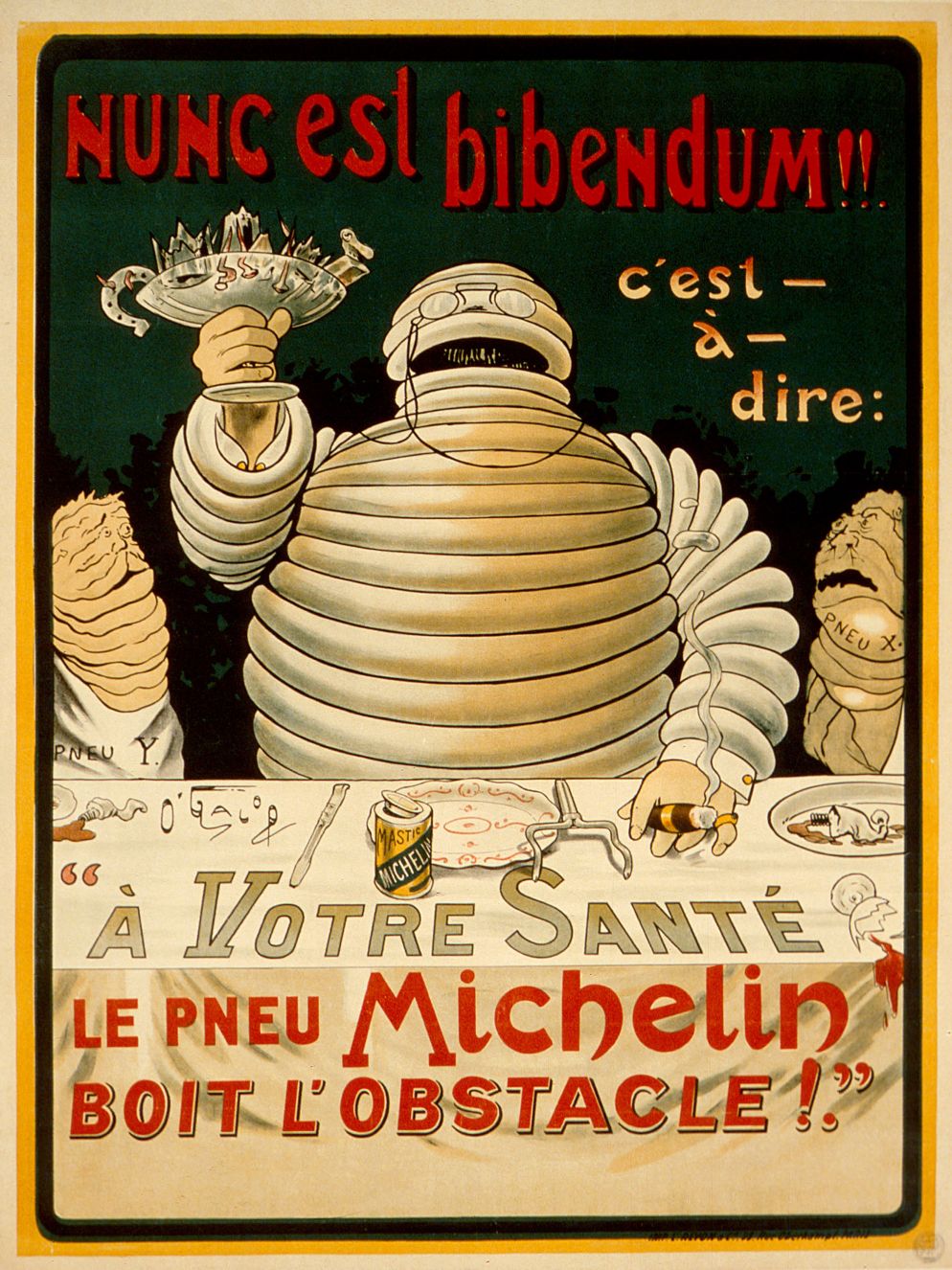 Uno storico manifesto dell'Omino Michelin datato 1904