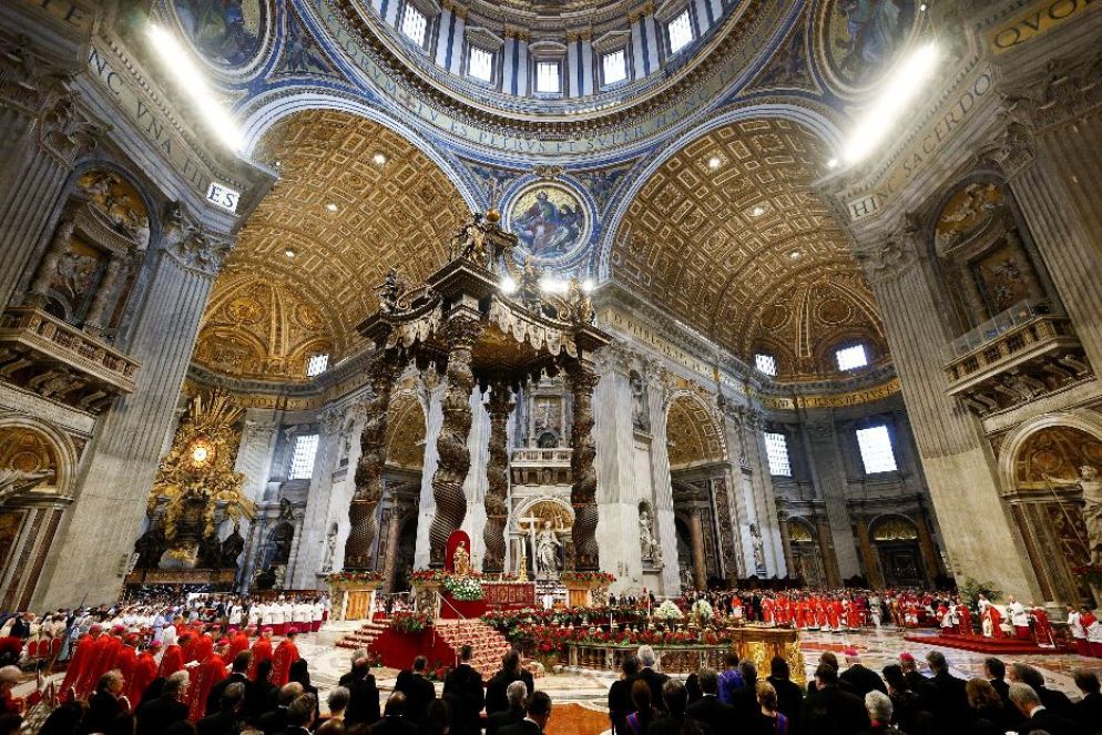 La celebrazione eucaristica di stamani nella basilica di San Pietro in Vaticano - Reuters