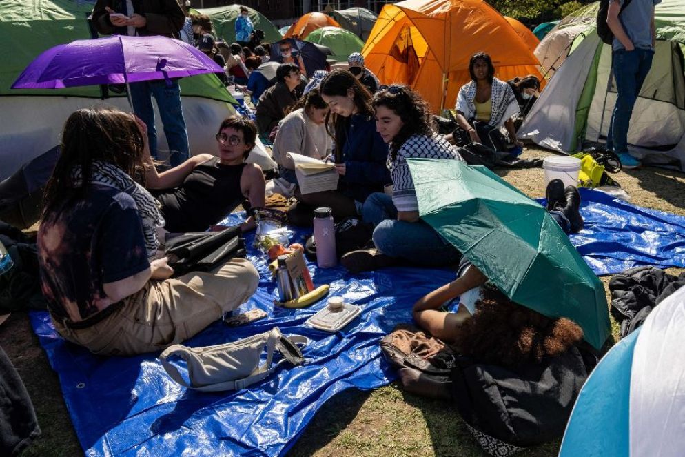 Gli "accampamenti di solidarietà" alla Columbia - ANSA