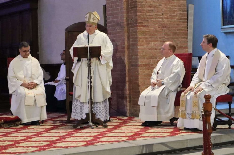 La Messa con Moraglia nella Basilica di San Domenico a Siena