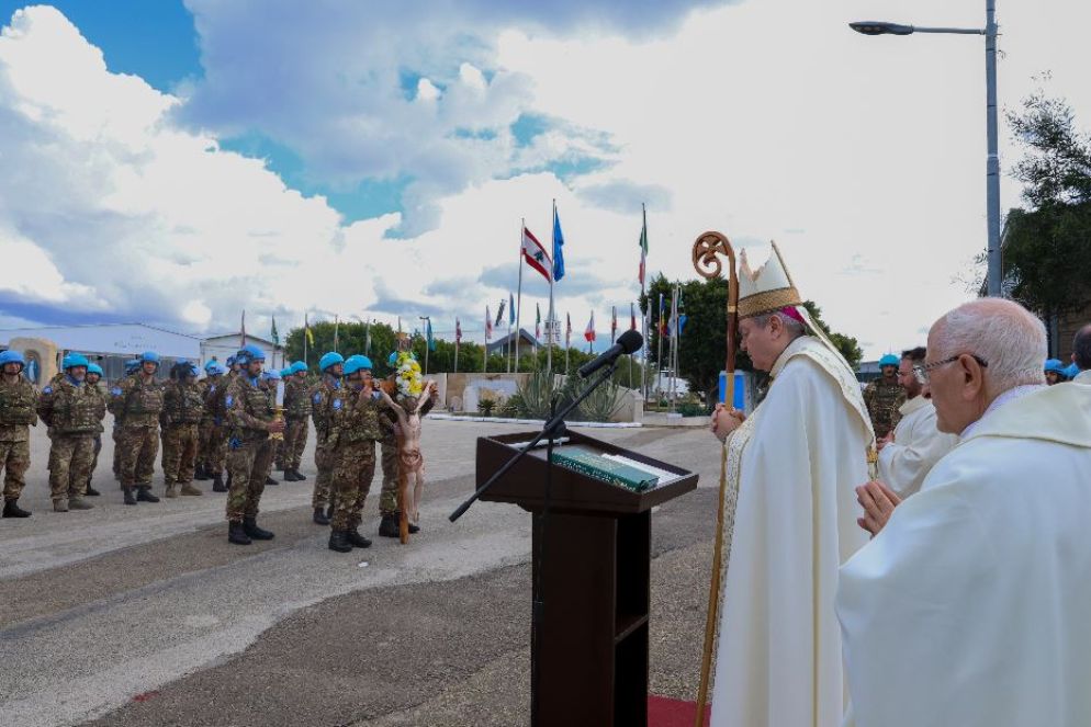 L'arcivescovo Santo Marcianò, ordinario militare per l'Italia, apre l’Anno Santo nella chiesa giubilare del contingente italiano Unifil nel sud del Libano - Ministero della Difesa-Ordinariato militare