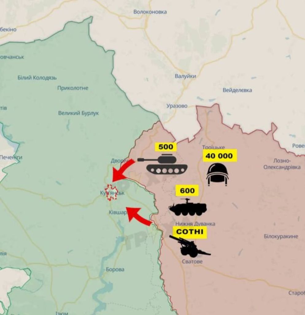 I mezzi e gli uomini dell'esercito di Mosca appena schierati intorno a Kupiansk - Telegram