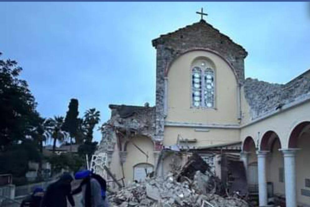 La chiesa di Iskenderun distrutta - Da Facebook