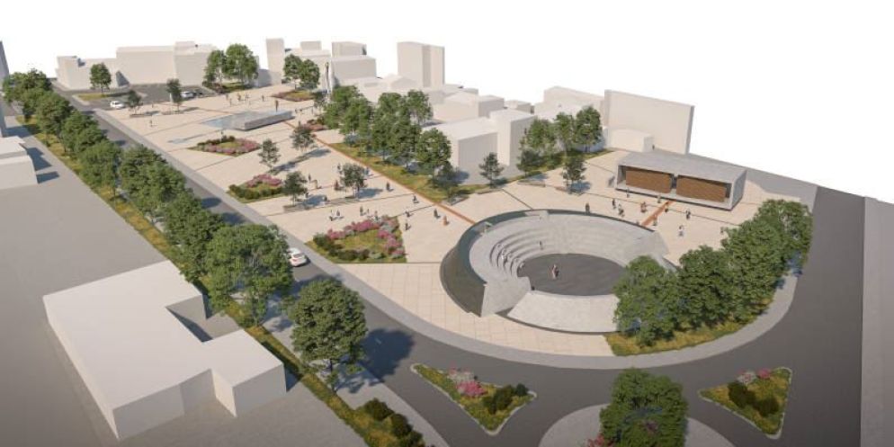 Il progetto della piazza-agorà a Brancaccio, quartiere di Palermo, con la chiesa voluta da padre Pino Puglisi e intitolata a papa Francesco - Centro Padre Nostro