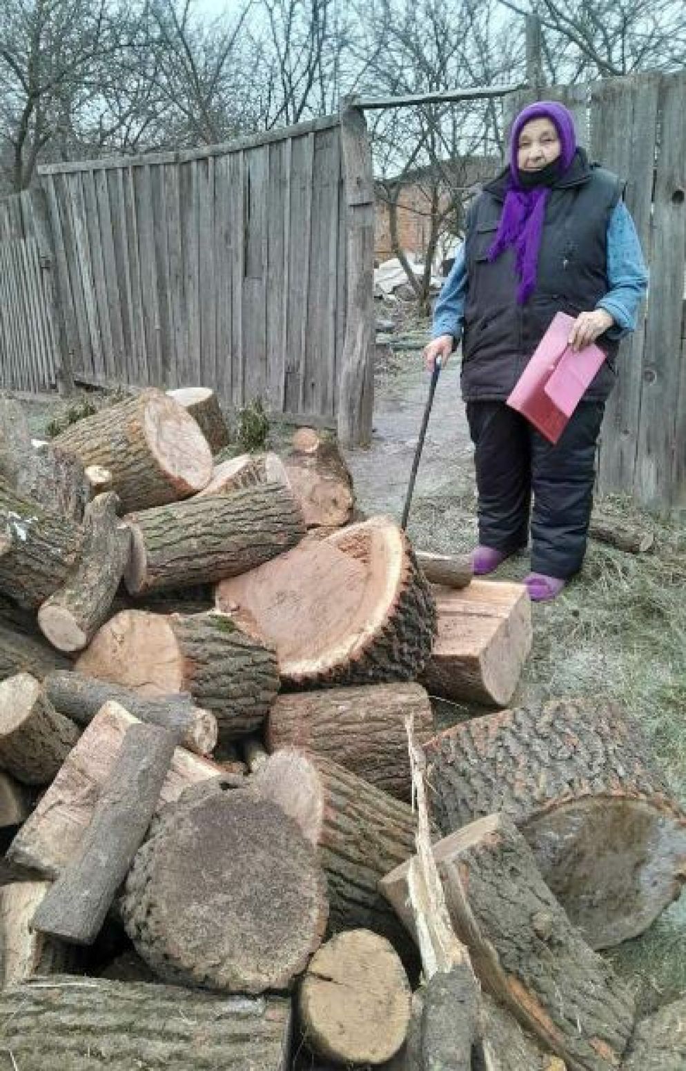 La "legna solidale" portata dai volontari Caritas nei villaggi intorno a Kharkiv dove si vive senza elettricità, gas e acqua potabile - Avvenire / Caritas di Kharkiv