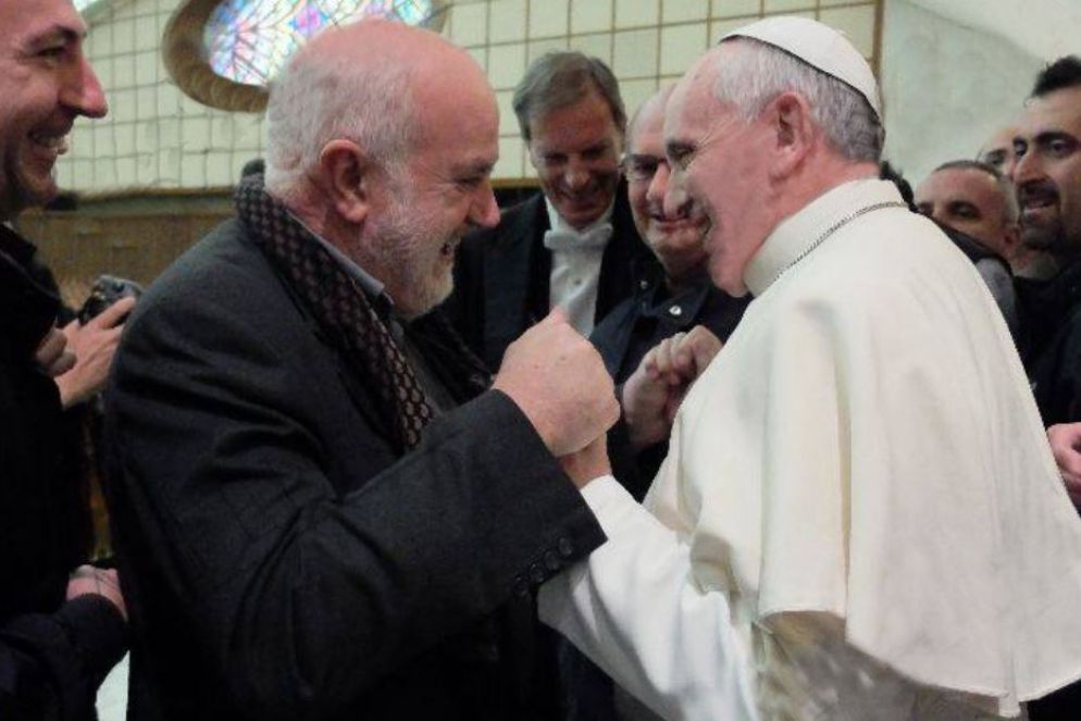 Don Domenico Ricca con il Papa - La Voce e il Tempo