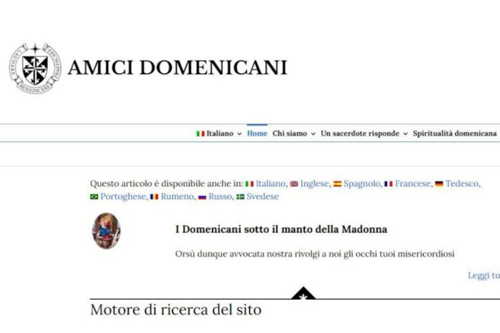 La testata del sito "Amici Domenicani" - web