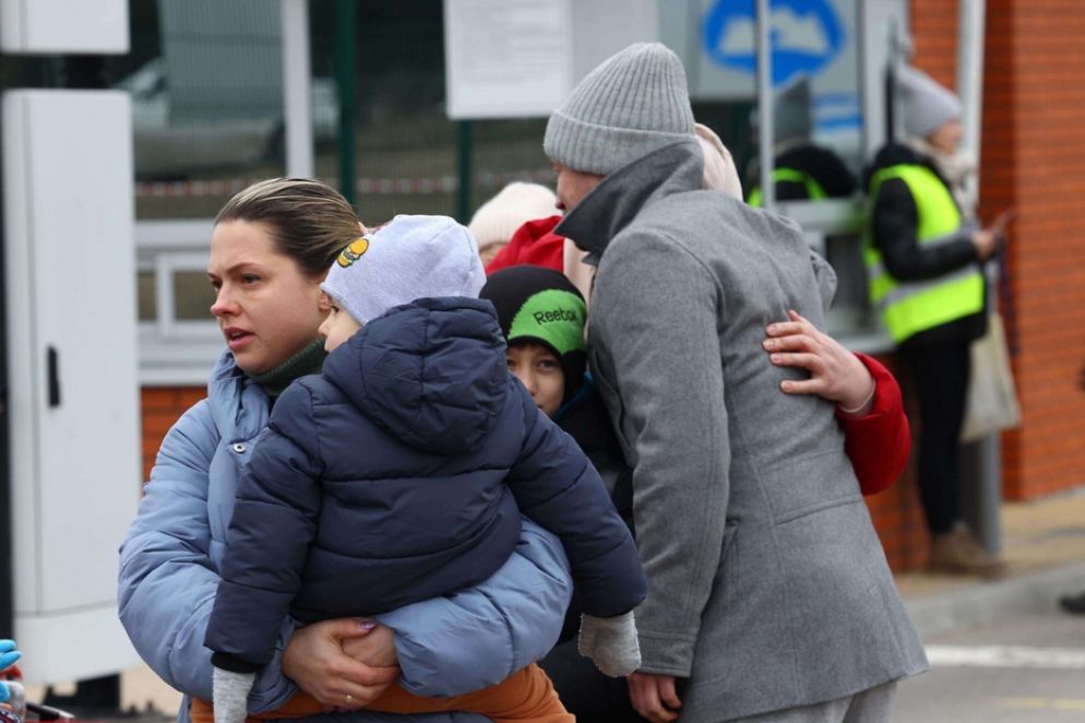 Famiglie in fuga dall'Ucraina - Ansa / Filippo Venezia