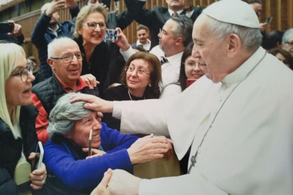 Un'altra occasione ancora in cui Carmela (Carmelina) Mancuso in Aula Paolo VI in occasione di un'udienza con Francesco - .