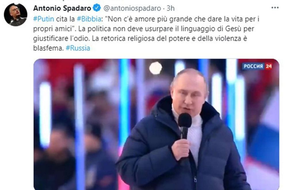Il tweet di padre Antonio Spadaro, direttore della Civiltà Cattolica - Ansa