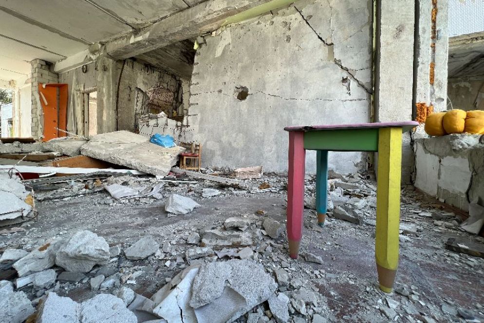 Un asilo bombardato a Kharkiv - Gambassi