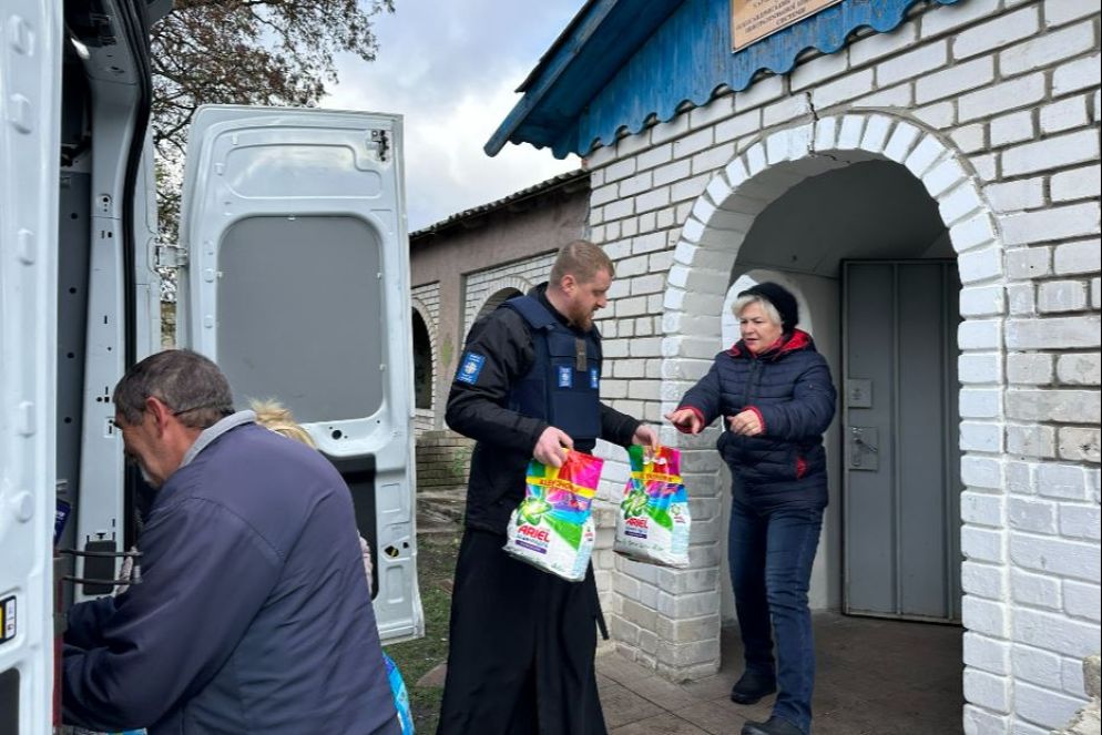 La consegna degli aiuti umanitari da parte della Caritas Ucraina della Chiesa greco-cattolica di Kharkiv - Gambassi