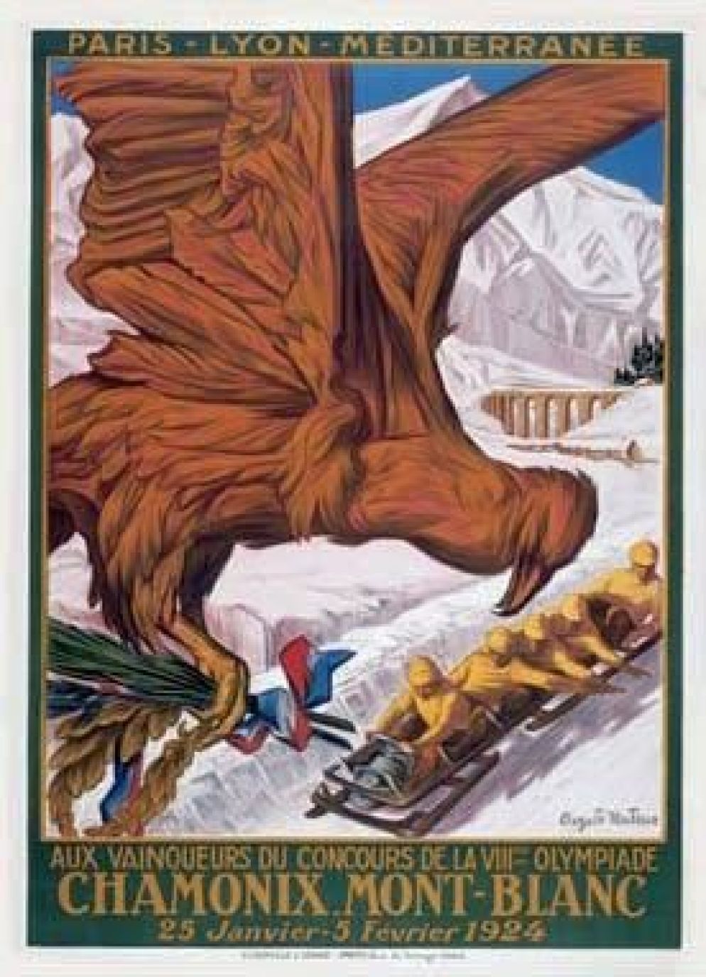La locandina della "Settimana degli sport invernali", riconosciuta due anni dopo come prima edizione delle Olimpiadi invernali - WikiCommons
