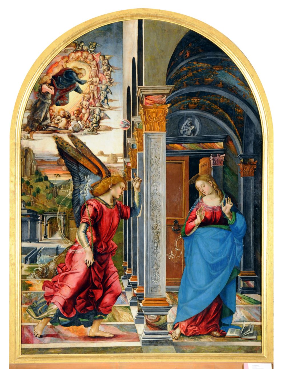 Luca Signorelli, “Annunciazione”, 1491. Volterra, Parrocchia Basilica Cattedrale presso Pinacoteca Civica di Volterra - Esposto nella mostra “Signorelli. Maestro Luca da Cortona, pittore di luce e poesia” a Cortona