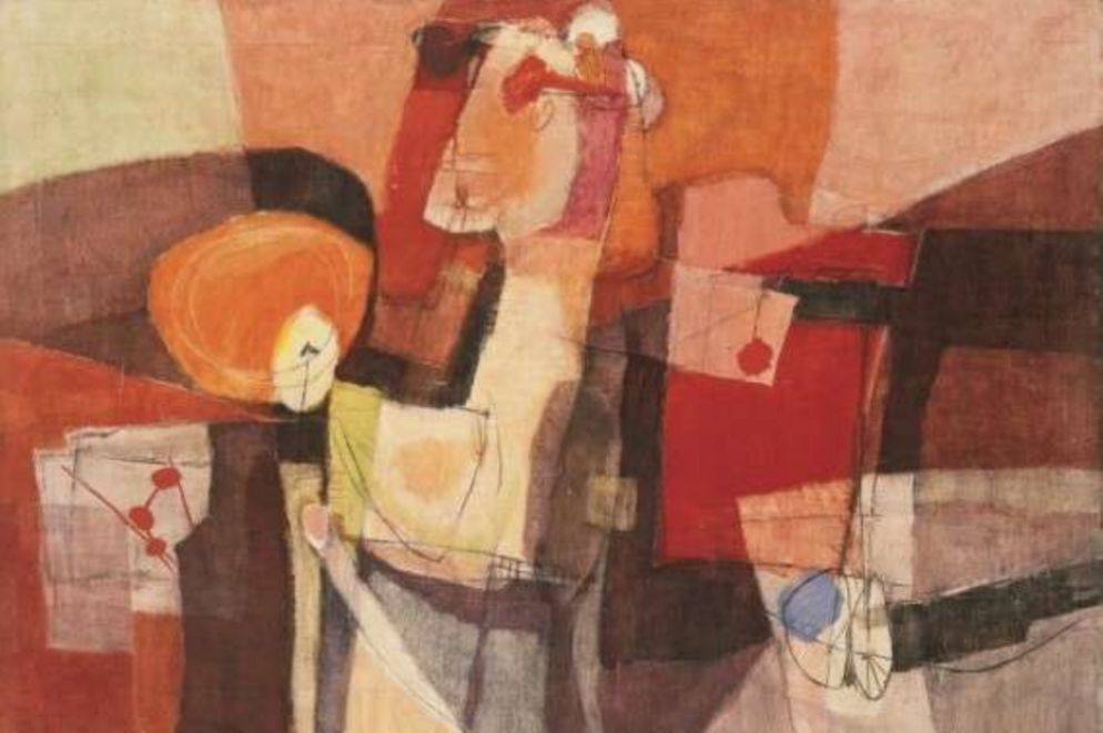 Afro, "Il sigillo rosso", 1953, tecnica mista su tela - Collezione privata, Roma