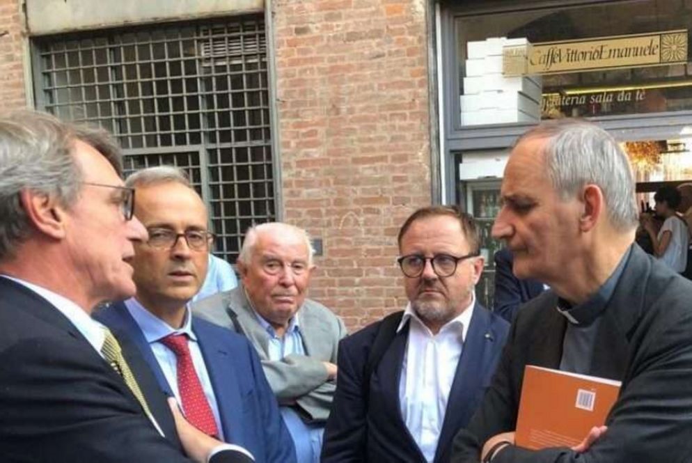 Negli ultimi anni il cardinale Zuppi e David Sassoli si erano incontrati anche a Bologna: nell'immagine un incontro del 2019 - Diocesi di Bologna