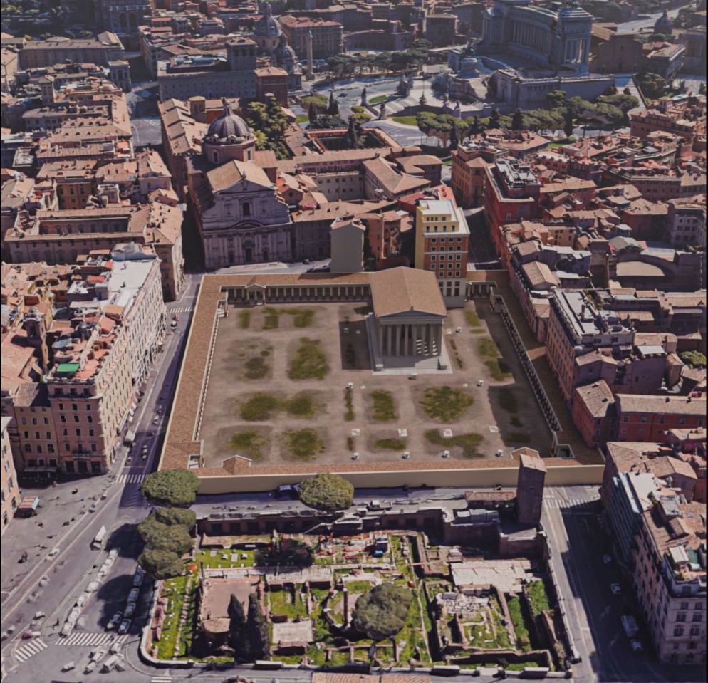 Ricostruzione dell'area della Porticus Minucia - Soprintendenza Speciale di Roma
