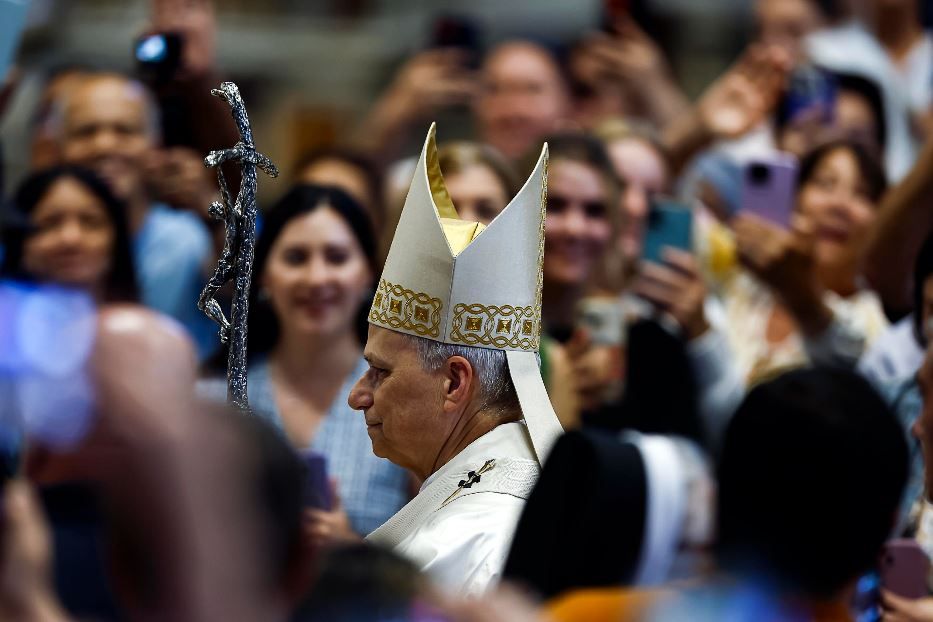 Leone XIV durante la Messa per il Giubileo dello sport - Ansa