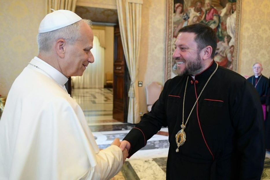 Leone XIV con il cardinale greco-cattolico ucraino Mykola Bychok - Catholicukes.au