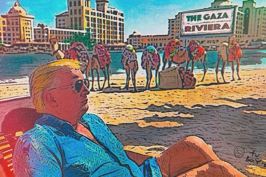 Il murale di Tvboy su Trump e Gaza vista come una Riviera - Ansa