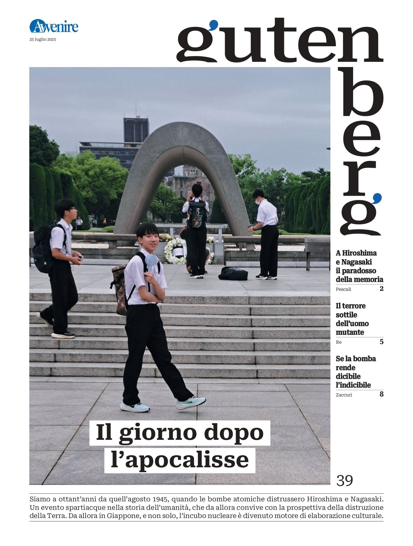 La copertina di "Gutenberg" n. 39, 25 luglio 2025 - -