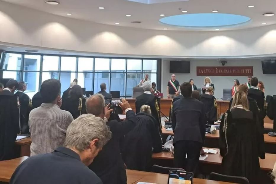 Il momento della lettura della sentenza a Vicenza - .