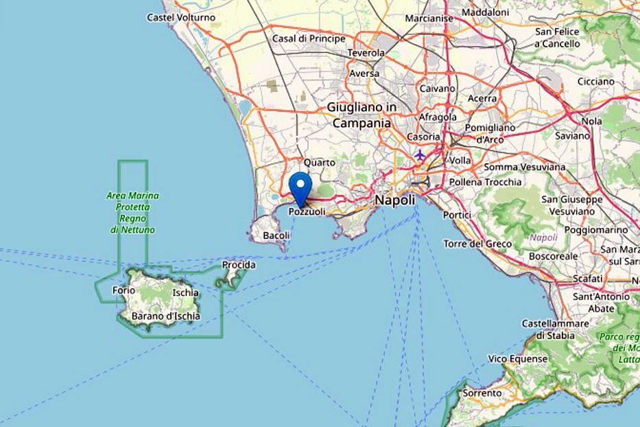 L'area interessata dal sisma - Ansa