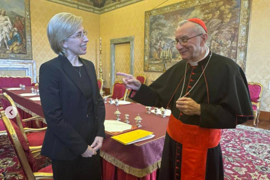 La vice-premier ucraina Iryna Vereshchuk e il cardinale Pietro Parolin - Instagram