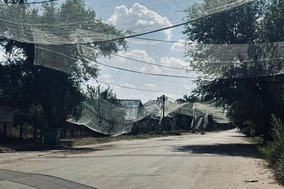 Le reti stese in un villaggio nella regione di Kherson - N.S.