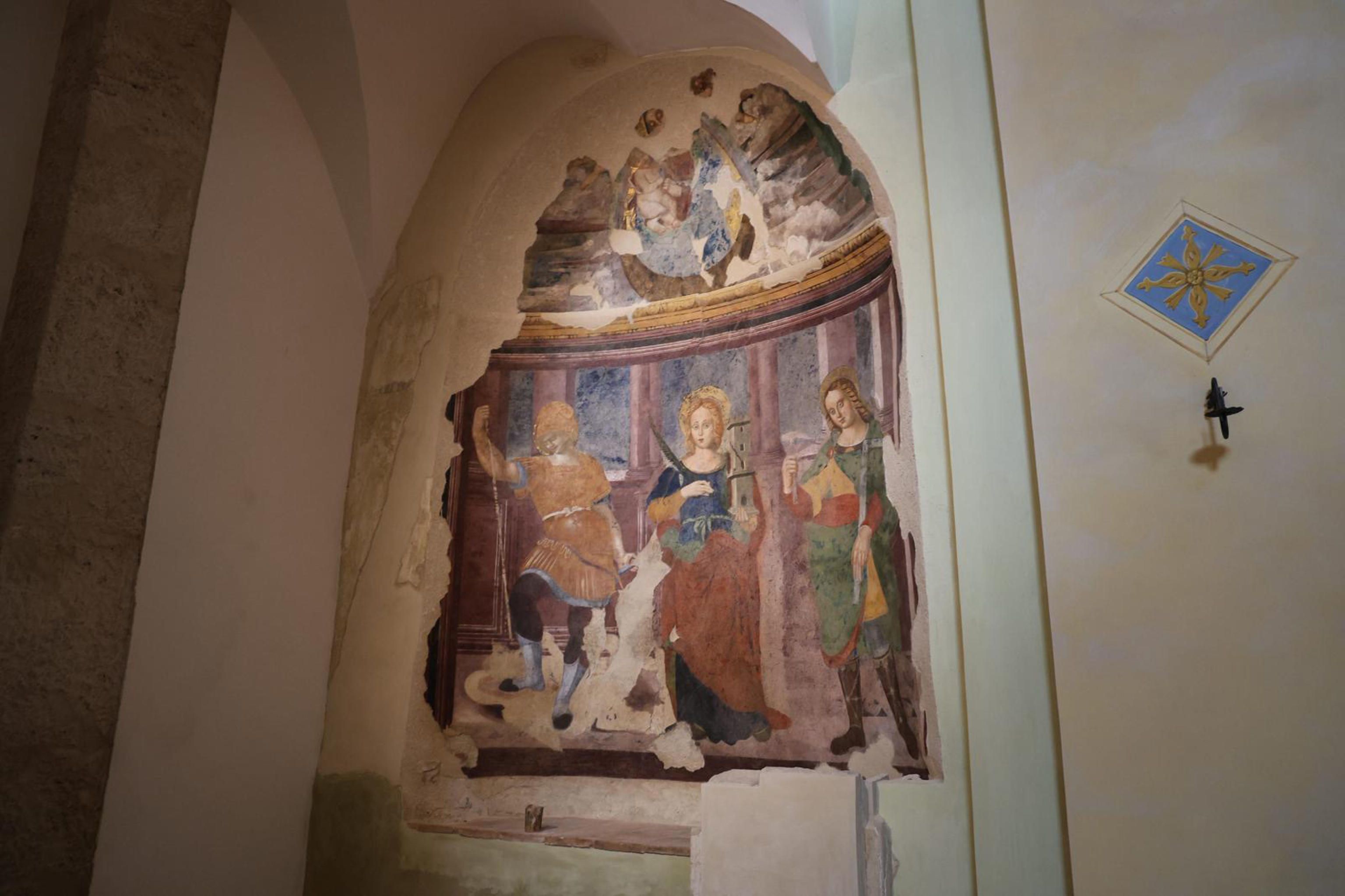 Un affresco all'interno della basilica 