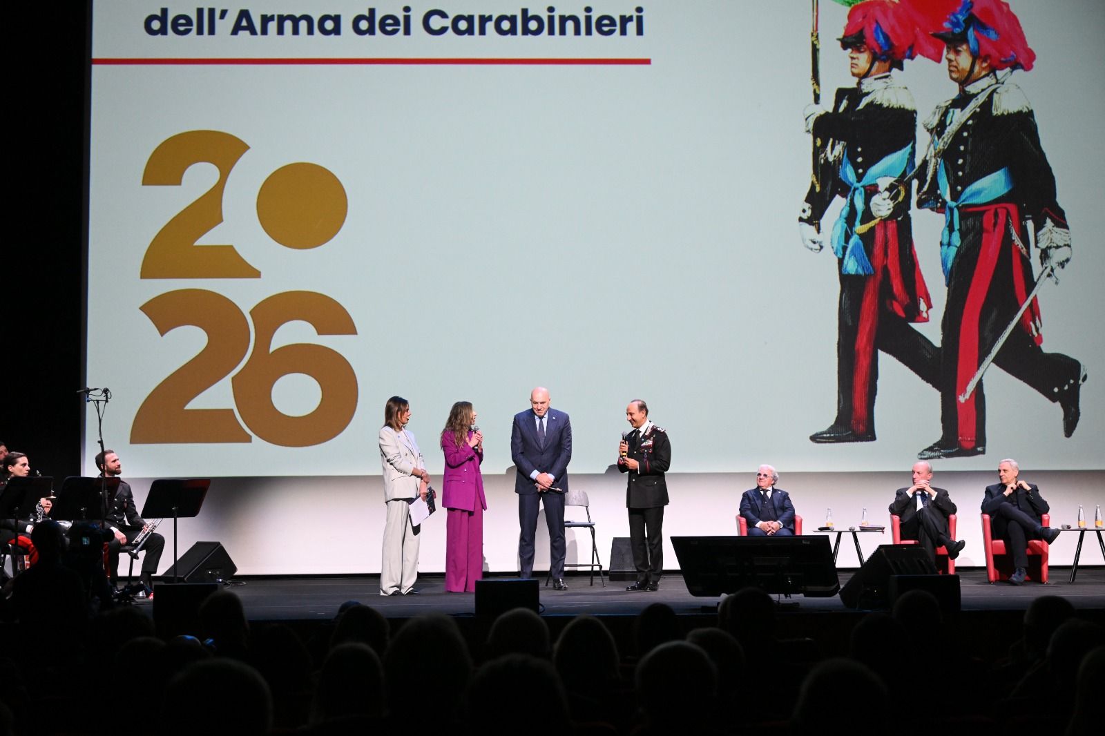 Un momento della presentazione del calendario storico dell'Arma, nell'Auditorium di Roma.&nbsp;