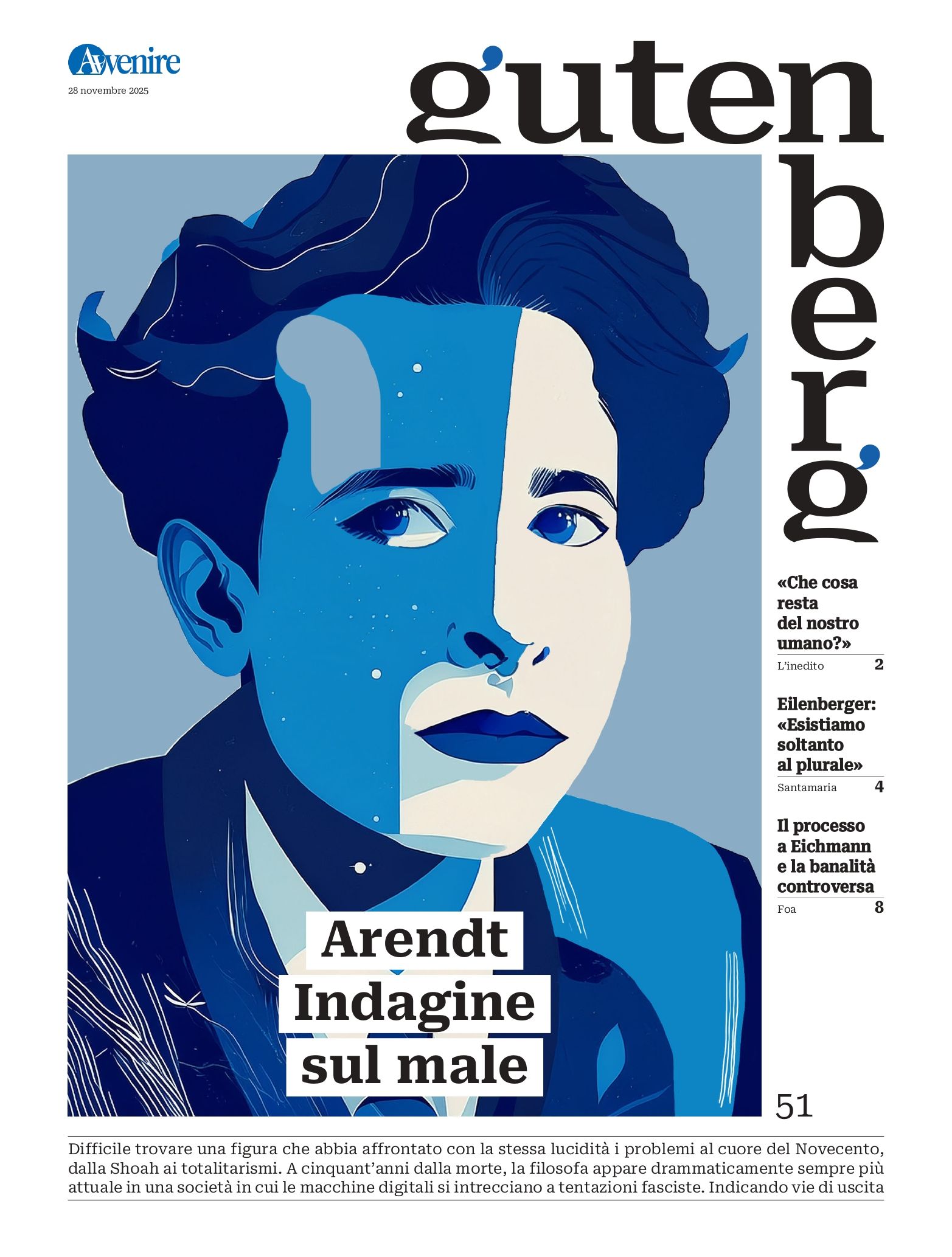 La copertina di Gutenberg n. 51, 28 novembre 2025