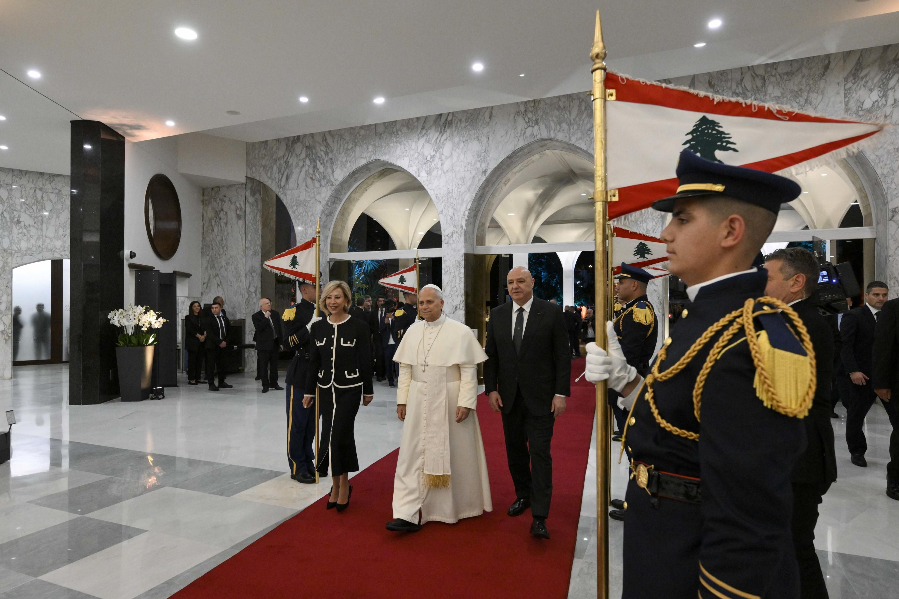 L'incontro fra papa Leone XIV e il presidente della Repubblica libanese, Joseph Aoun / VATICAN MEDIA