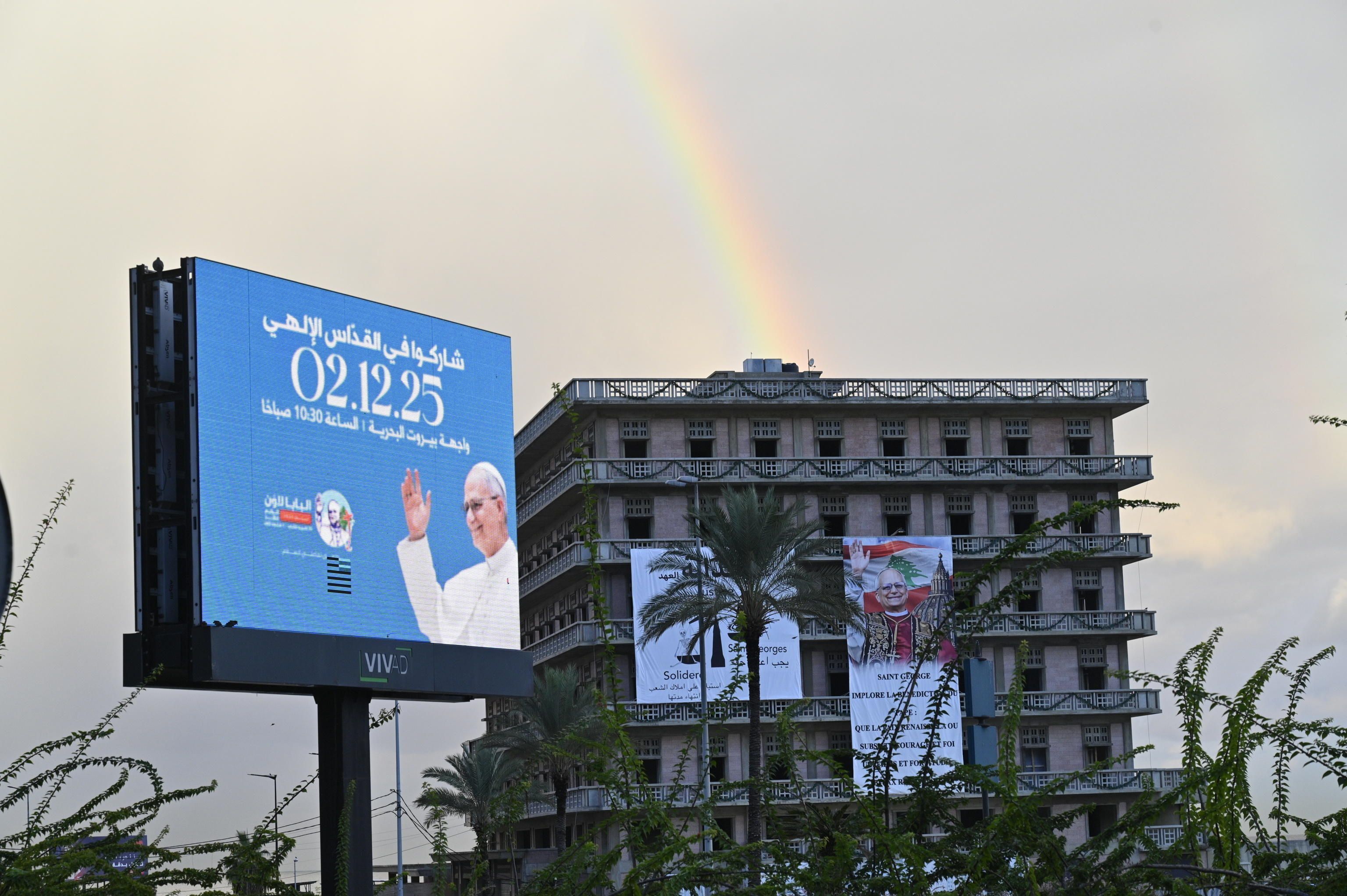 I manifesti di benvenuto al Papa lungo le strade del Libano / ANSA