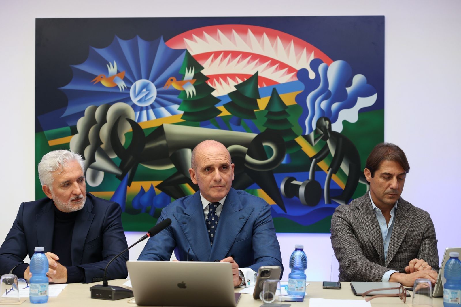 I vertici di Hig: da sinistra il vice presidente Gennaro Di Cello, il presidente Pasqualino Scaramuzzino e il ceo Emanuele Spampinato