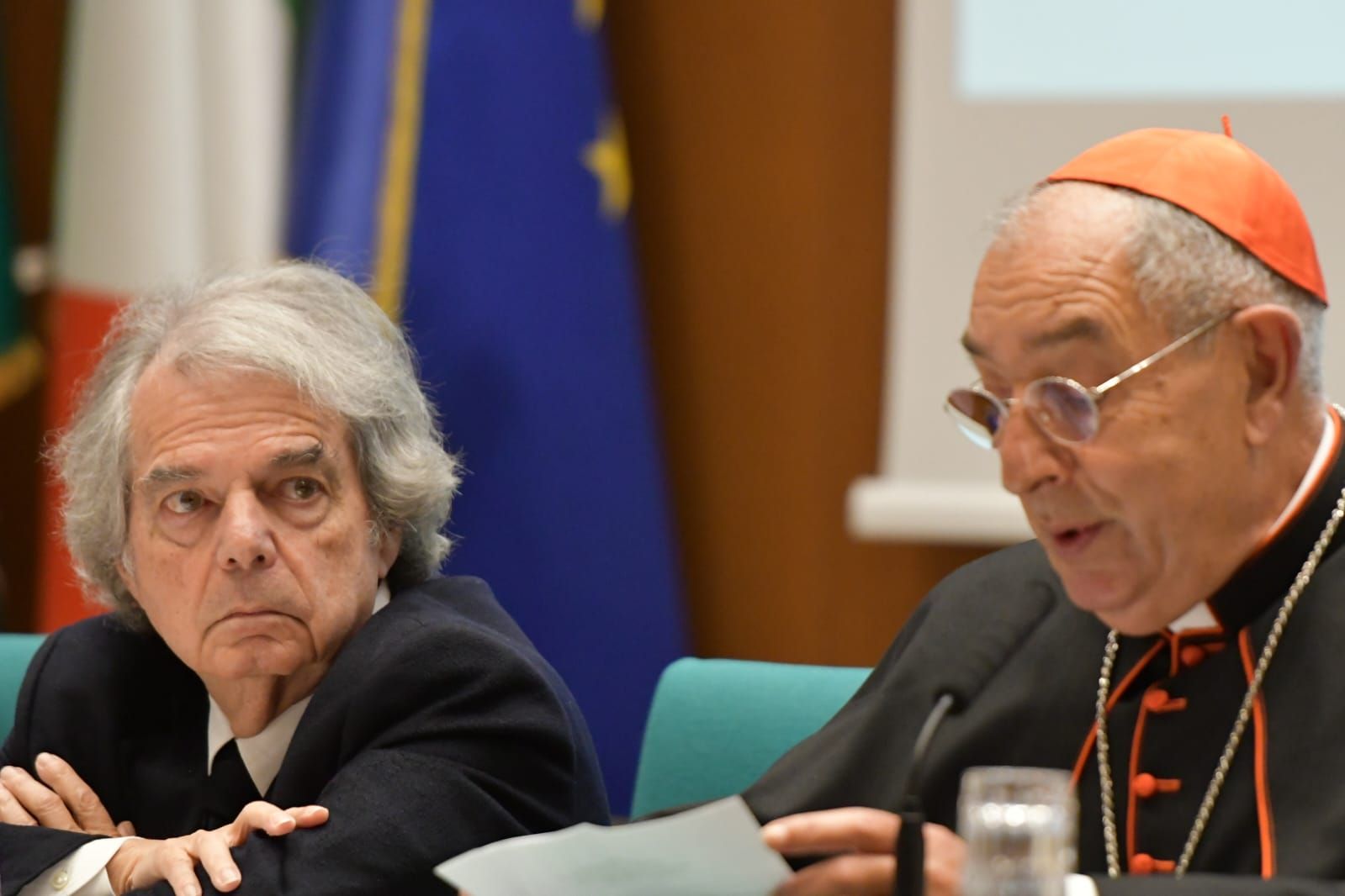 Il presidente del Cnel Renato Brunetta e il cardinale Angelo De Donatis. Foto Lumsa