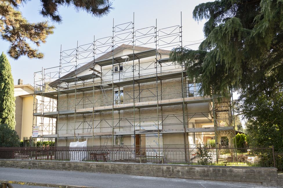 Il cantiere al villino di Bastia Umbra, in provincia di Perugia / Fondazione Santa Rita da Cascia
